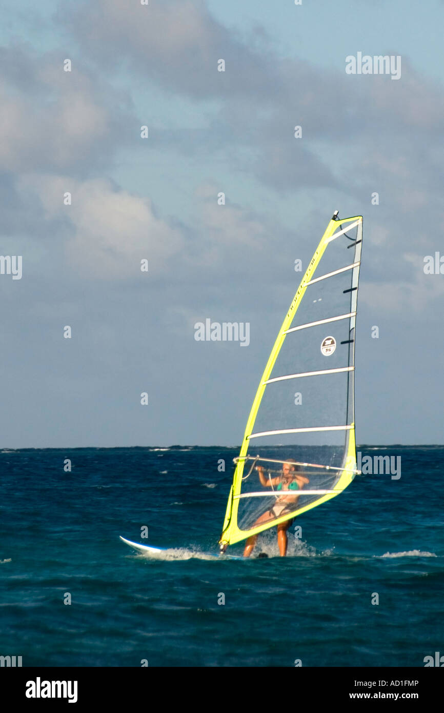 Windsurfing at Bitter End marina Virgin Gorda BVI, British Virgin