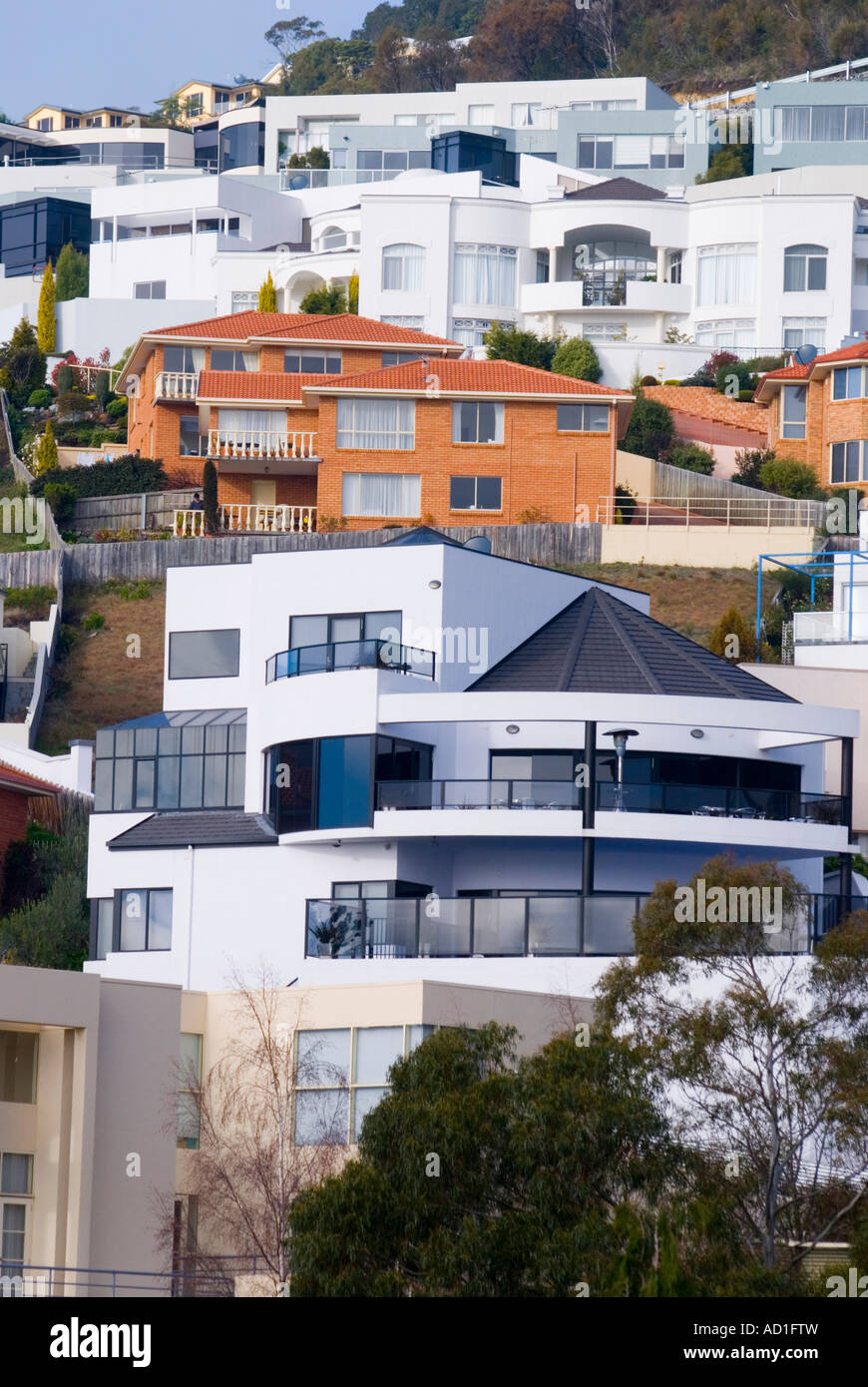 High density suburban housing Sandy Bay Hobart Tasmania Stock Photo - Alamy