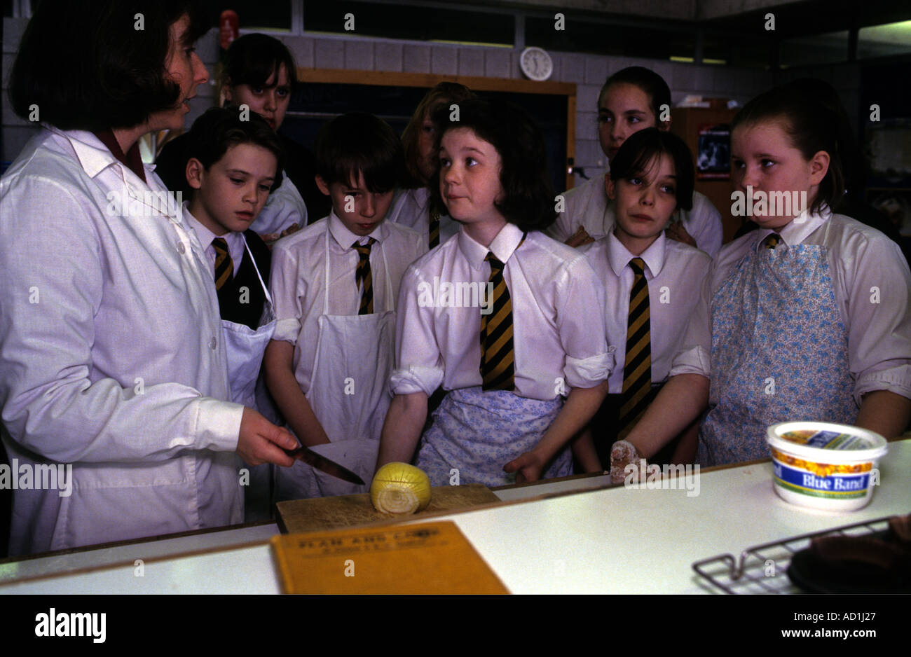 Domestic science lesson at a comprehensive school in Newport South Wales, UK. Stock Photo
