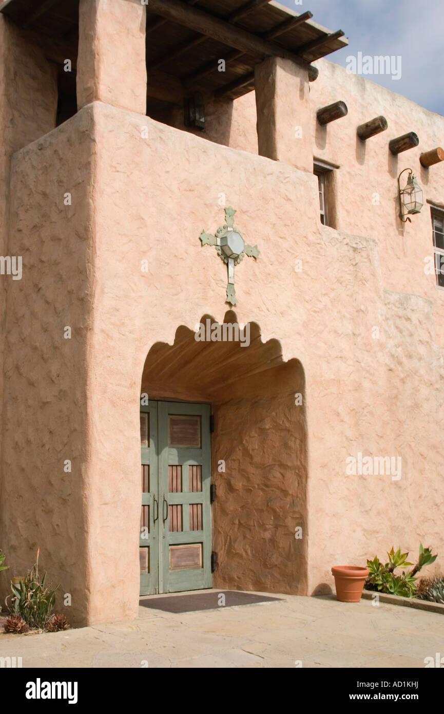 Facade, Our Lady of Mount Carmel Church in Santa Barbara California USA Stock Photo