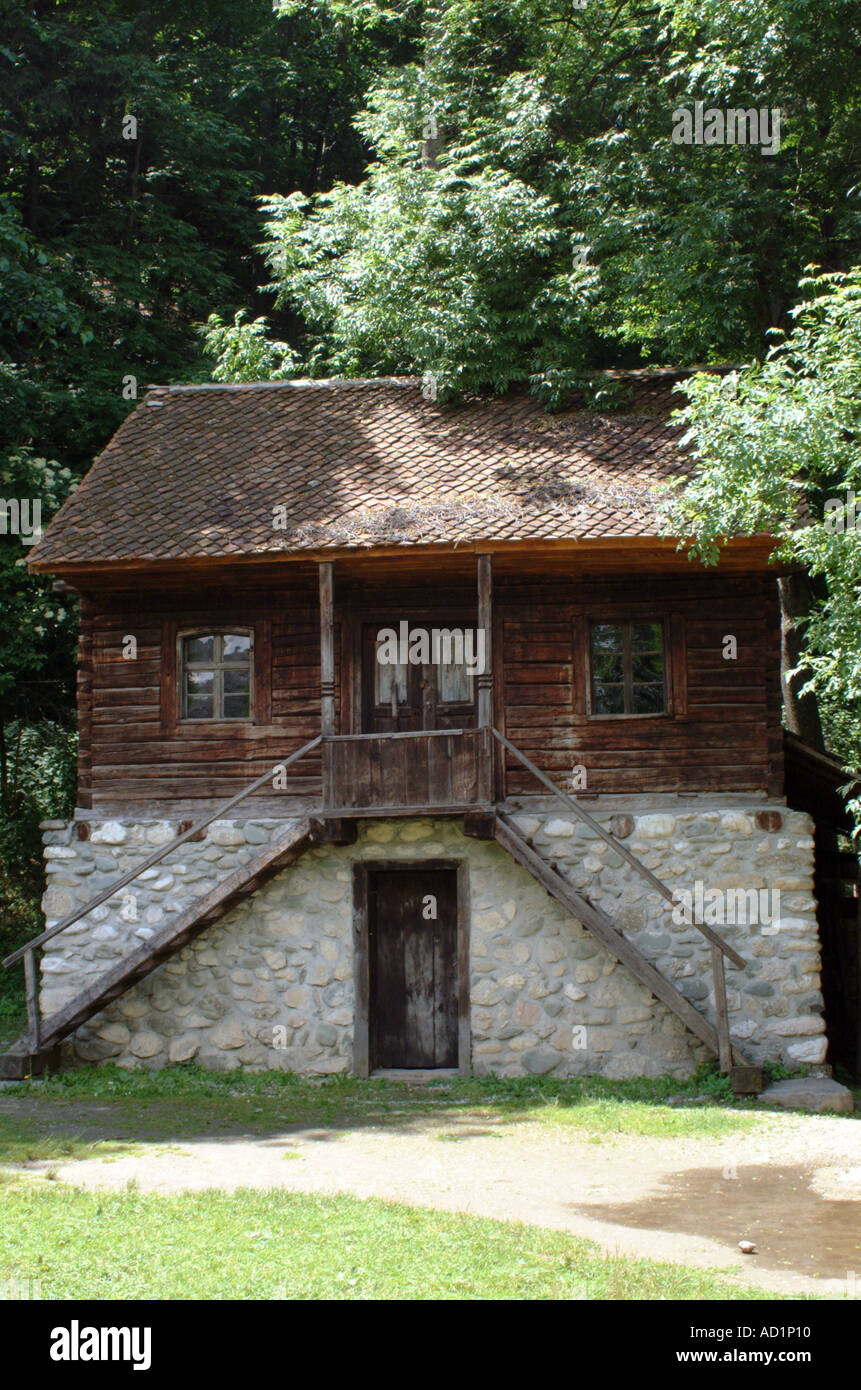 Traditional houses from Transylvania in Ethnographic Museum Bran near Brasov Romania East Europe