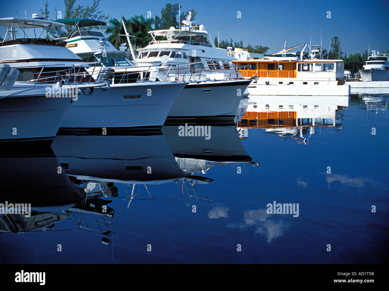 Up River in Fort Lauderdale Florida Yachts at dock in slips Travel