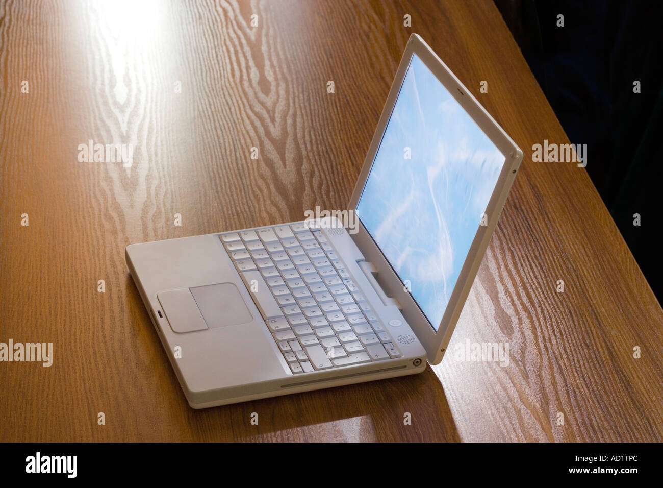 Laptop on desk Stock Photo