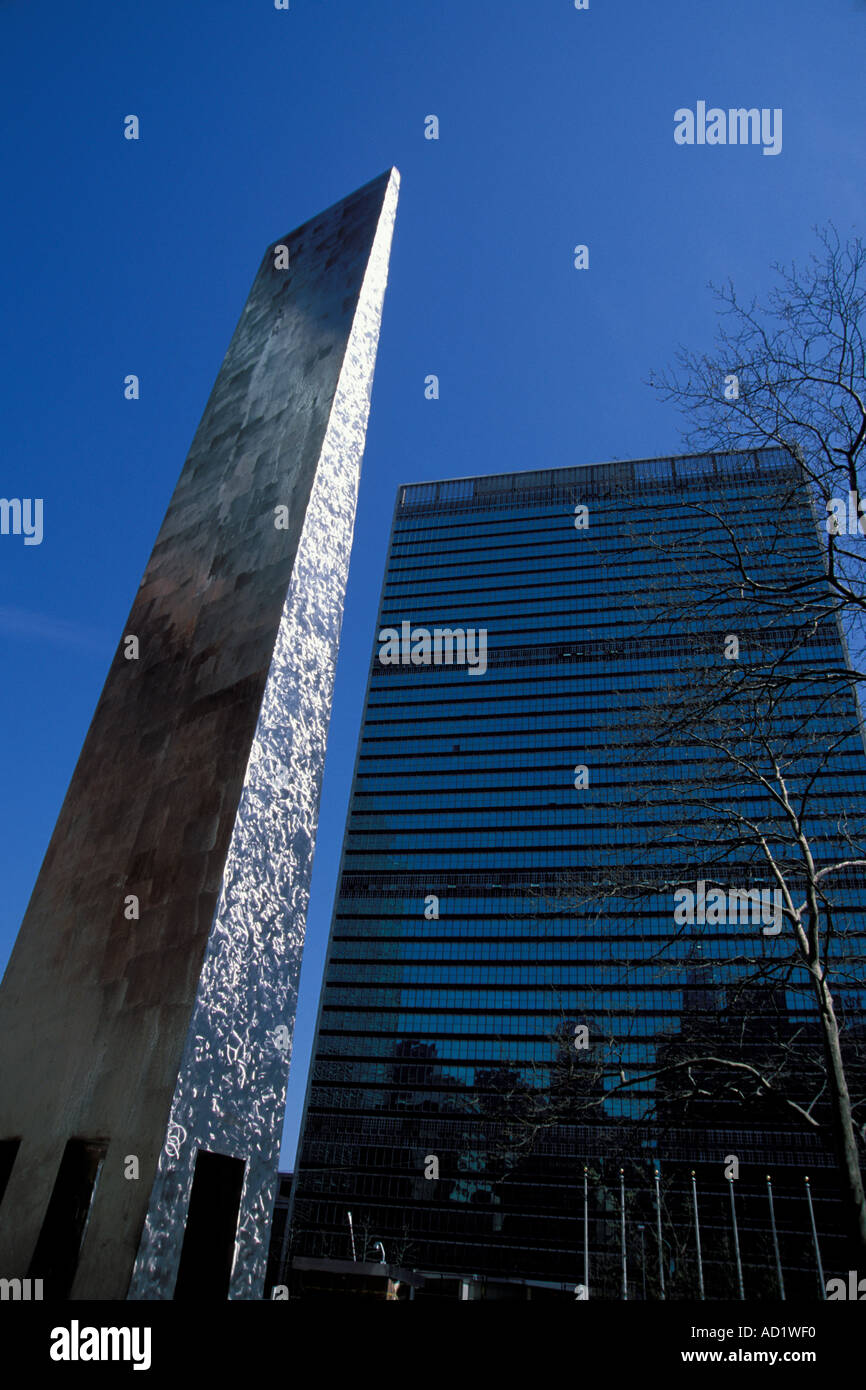 Sculpture and UN Building United Nations Manhattan New York City New
