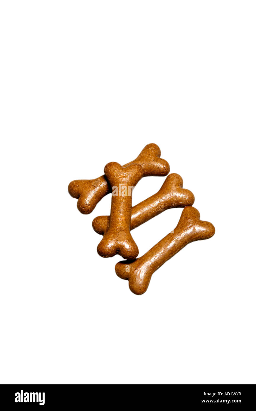 4 Four bone shaped dog biscuits Stock Photo Alamy