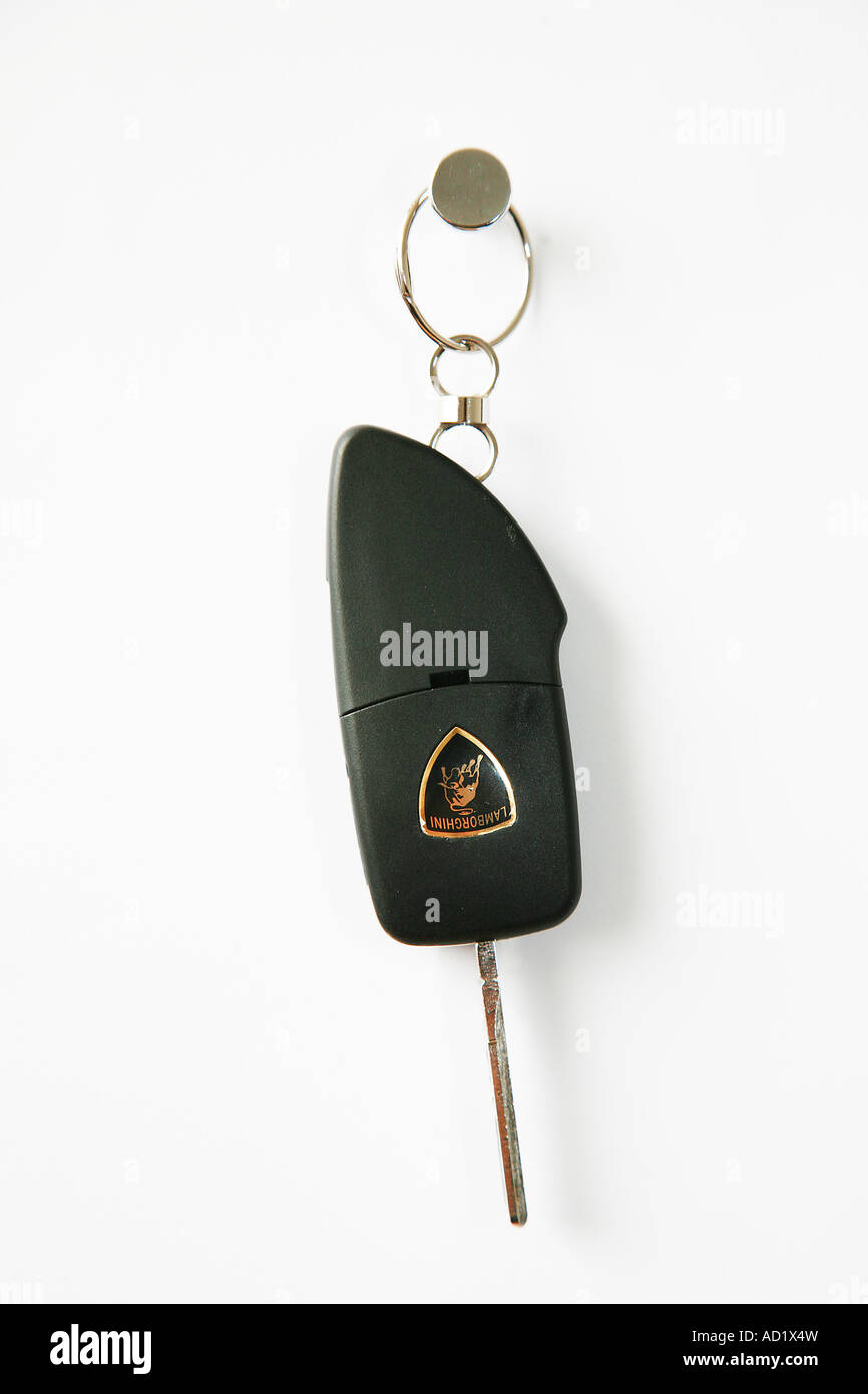 Lamborghini car keys on a hook Stock Photo