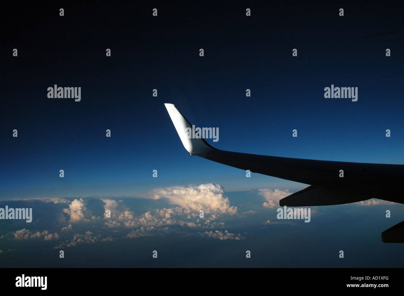 Plane wing fly window sunset hi-res stock photography and images - Alamy