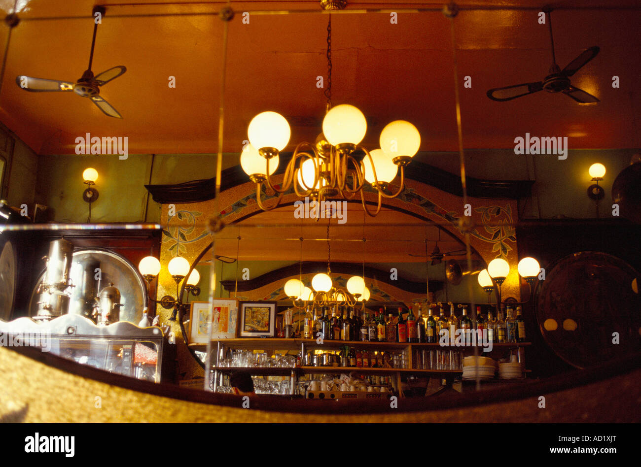 Interior of an original traditional Cafe Le Cyrano near Place de Clichy Paris France Stock Photo