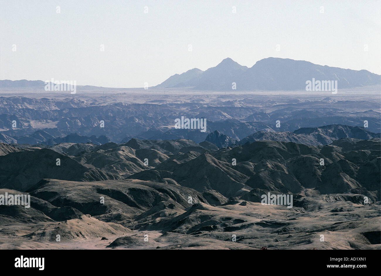 Barren rugged country known as Moon Mountains near Swakopmund Namibia south west Africa Stock Photo