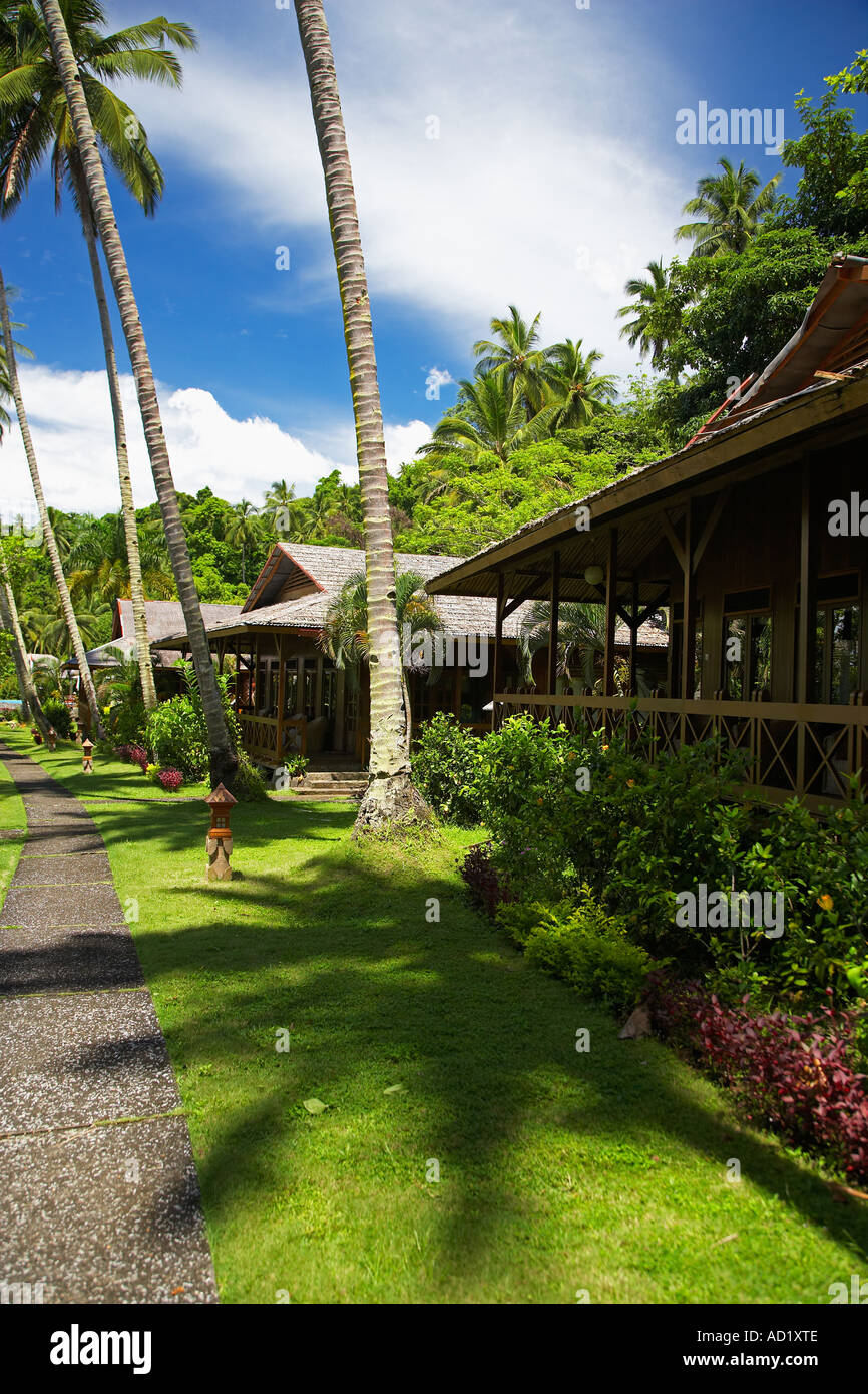 Holiday Villas in Kungkungan Bay Resort, Lembeh Straits, Sulawesi, Indonesia Stock Photo