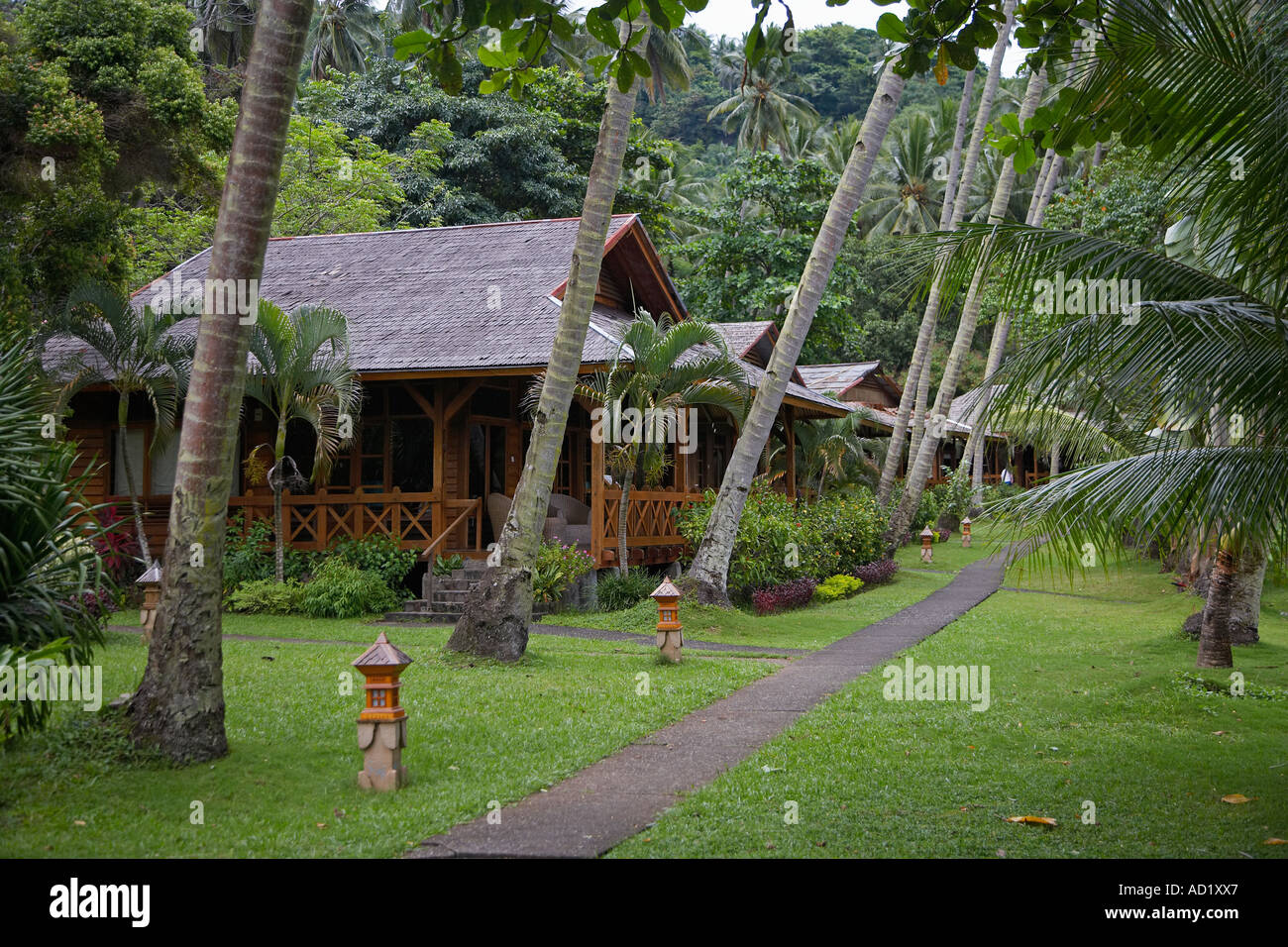 Holiday Villas Kungkungan Bay Resort Lembeh Straits, Sulawesi, Indonesia Stock Photo