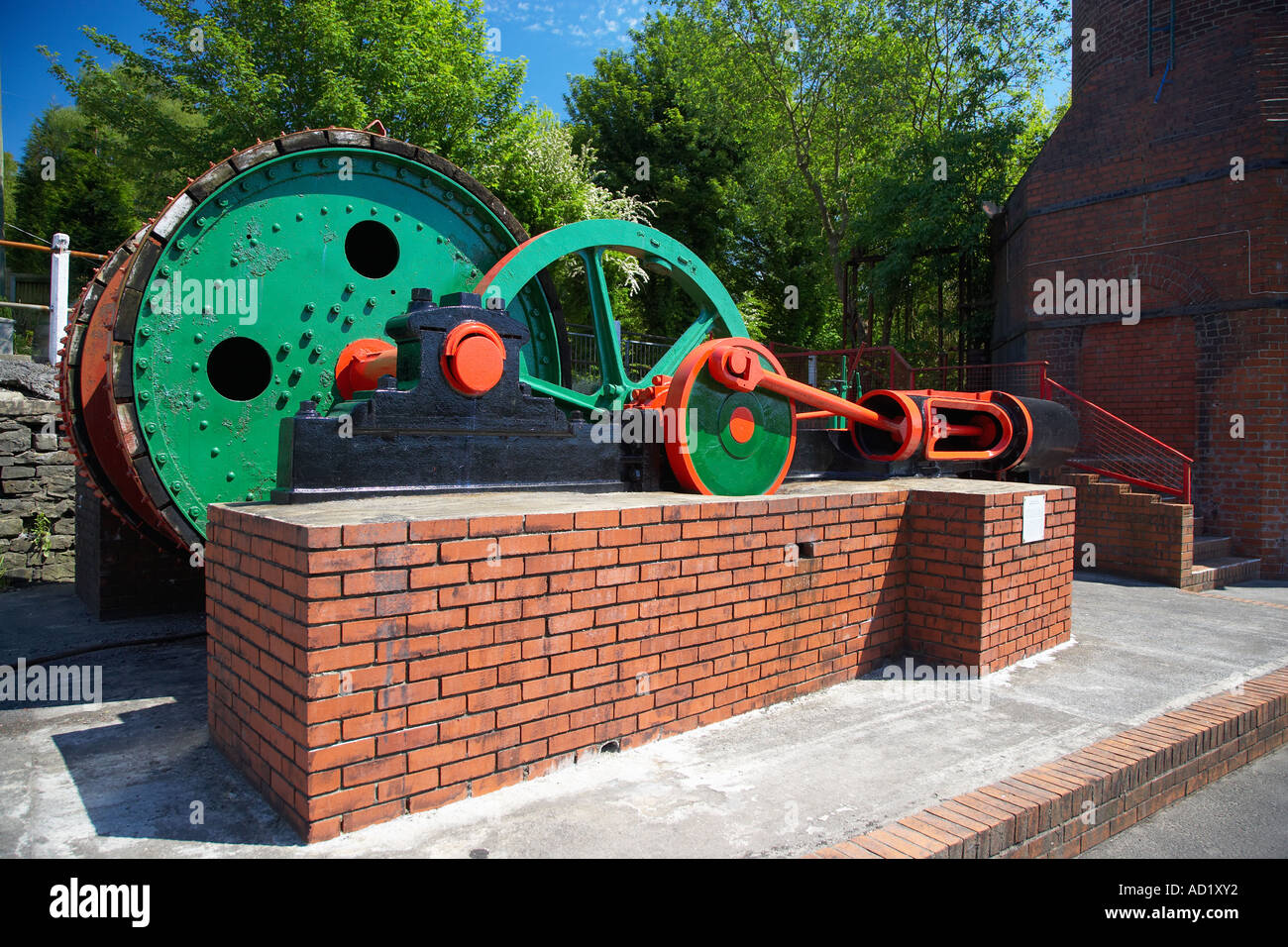 Steam Winding Engine from the Morlais Colliery Displayed at Cefn Coed Mining Museum Crynant, Neath Valley, South Wales, UK Stock Photo
