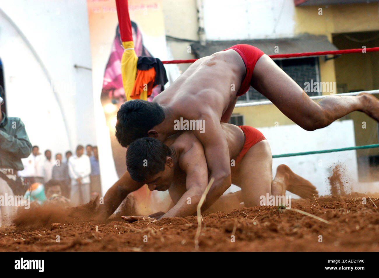 ASB73105 Two men grappling in wrestling sport Stock Photo