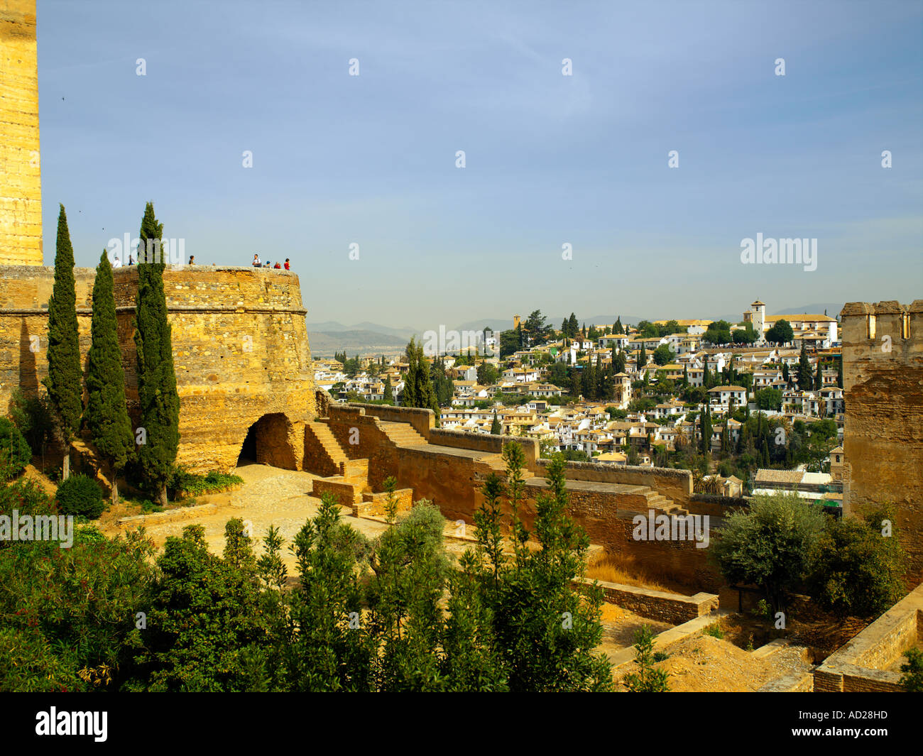 The Alcazar of Granada overlooking Albayzin Stock Photo