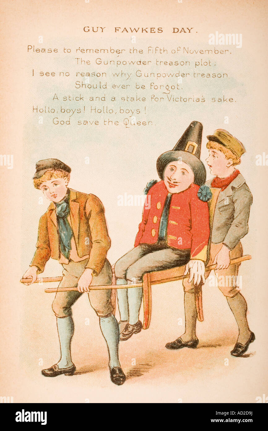 Guy Fawkes Day from Old Mother Goose's Rhymes and Tales Stock Photo