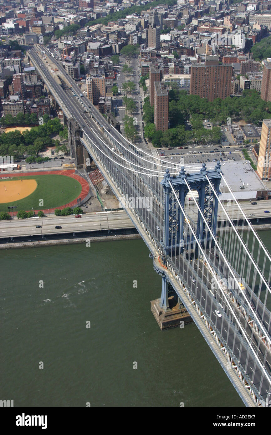 Aerial view of Manhattan Bridge, New York City, U.S.A. Stock Photo