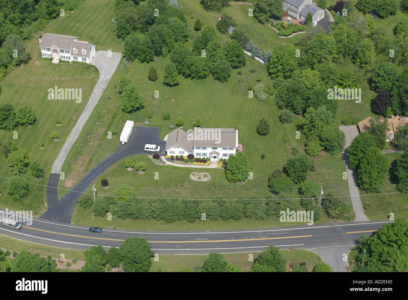 Aerial view of typical residential dwelling located in Hunterdon County