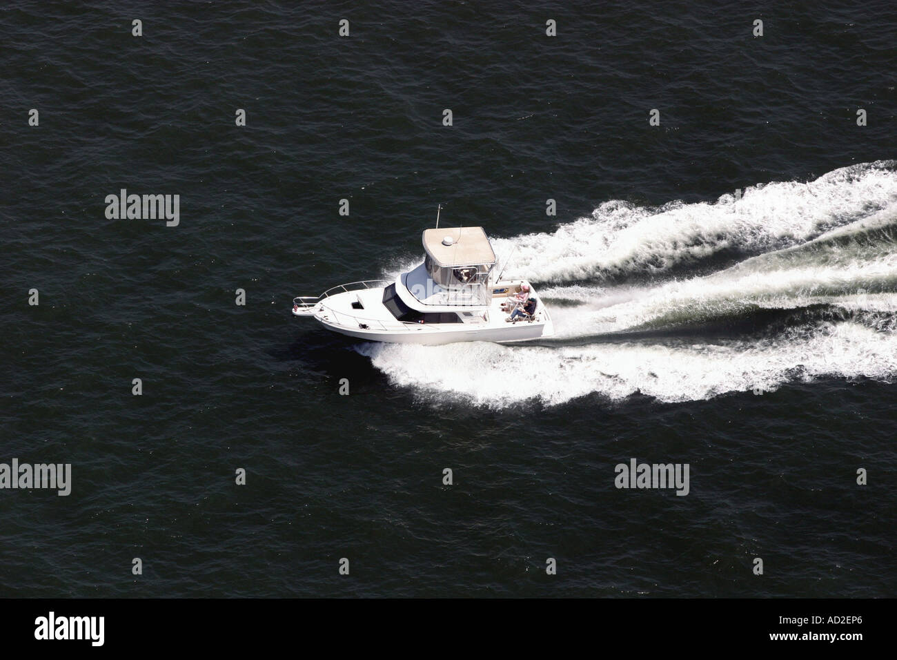 Aerial view of motorboat on New York Harbor Stock Photo - Alamy