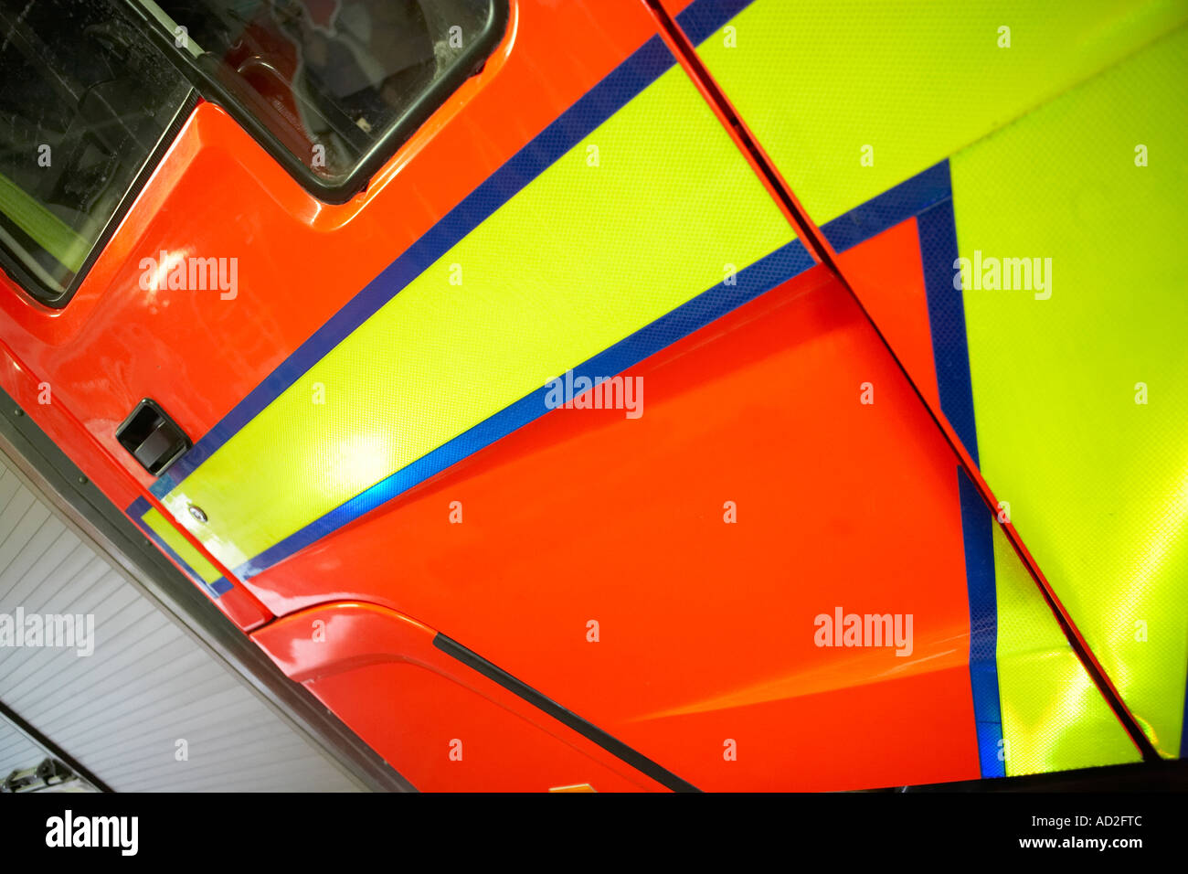 Fire Engine Approach Window Fire and rescue, fire engine detail, cab, lights, orange, red, yellow ...