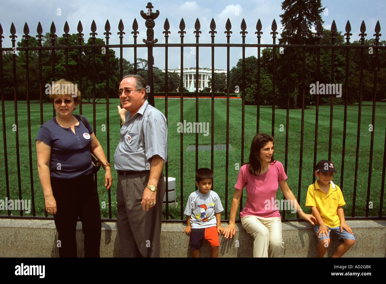 Tourists outside The White House, Pennsylvania Avenue, Washington, DC