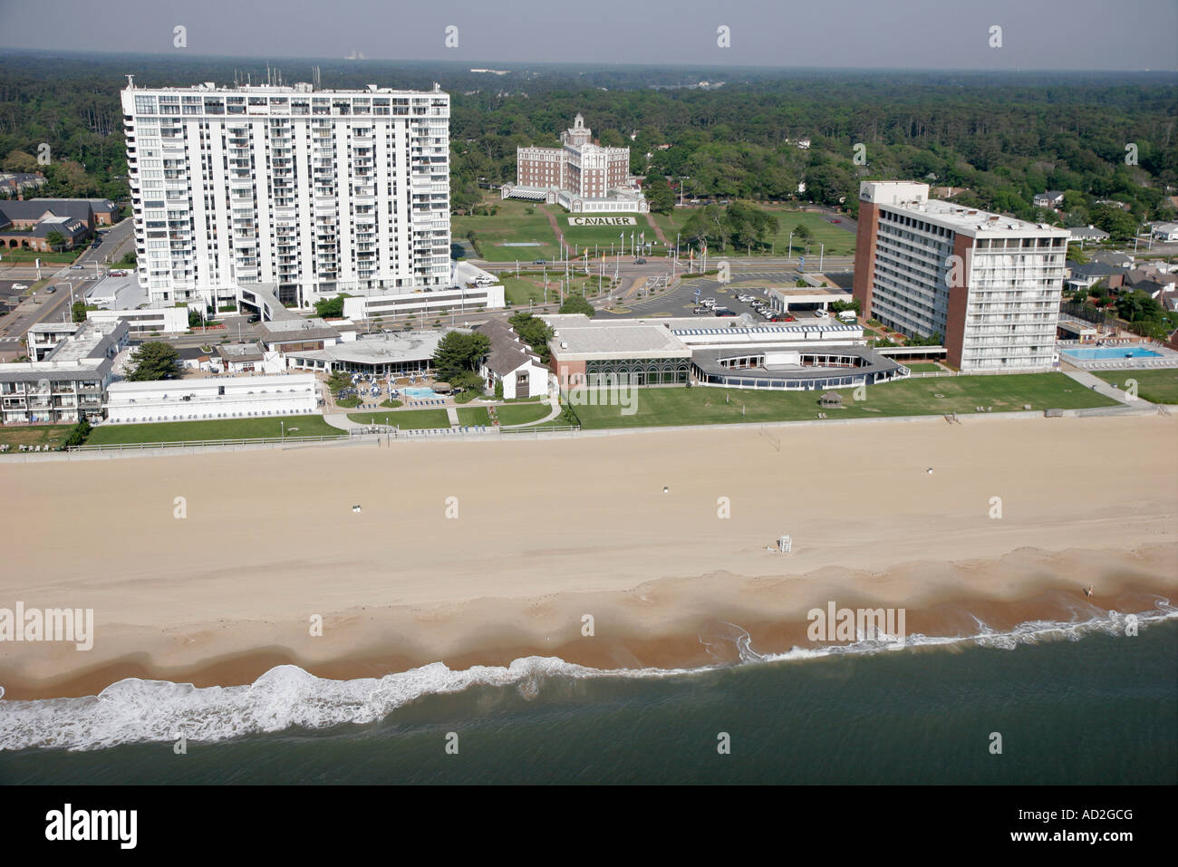 Virginia Beach Virginia Aerial Atlantic Ocean Shore Oceanfront Hotel AD2GCG 