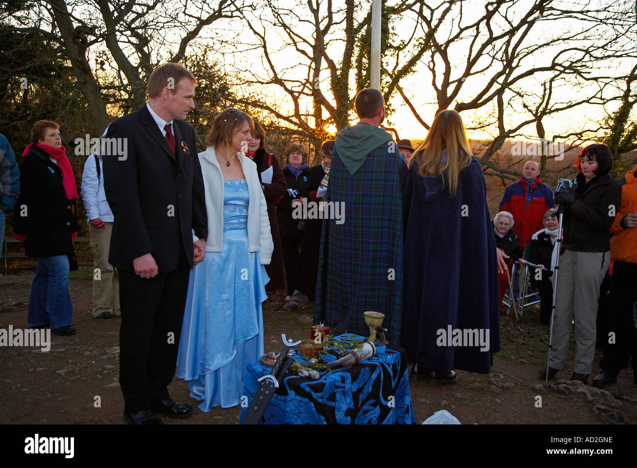 Pagan Handfasting Wedding Ceremony in Wales, UK Stock Photo - Alamy