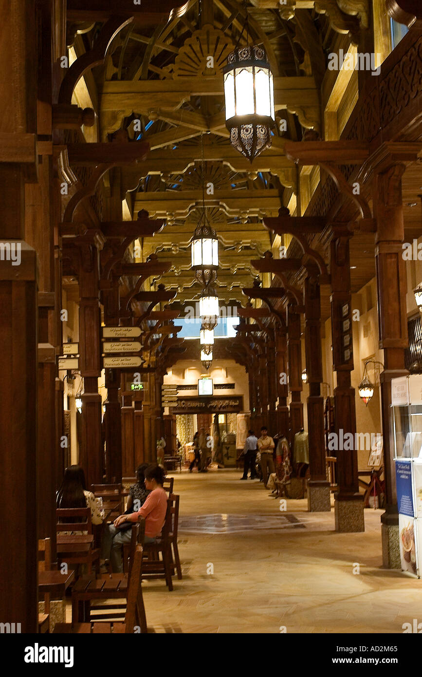 Madinat Jumeirah shopping mall built in traditional arab souk market