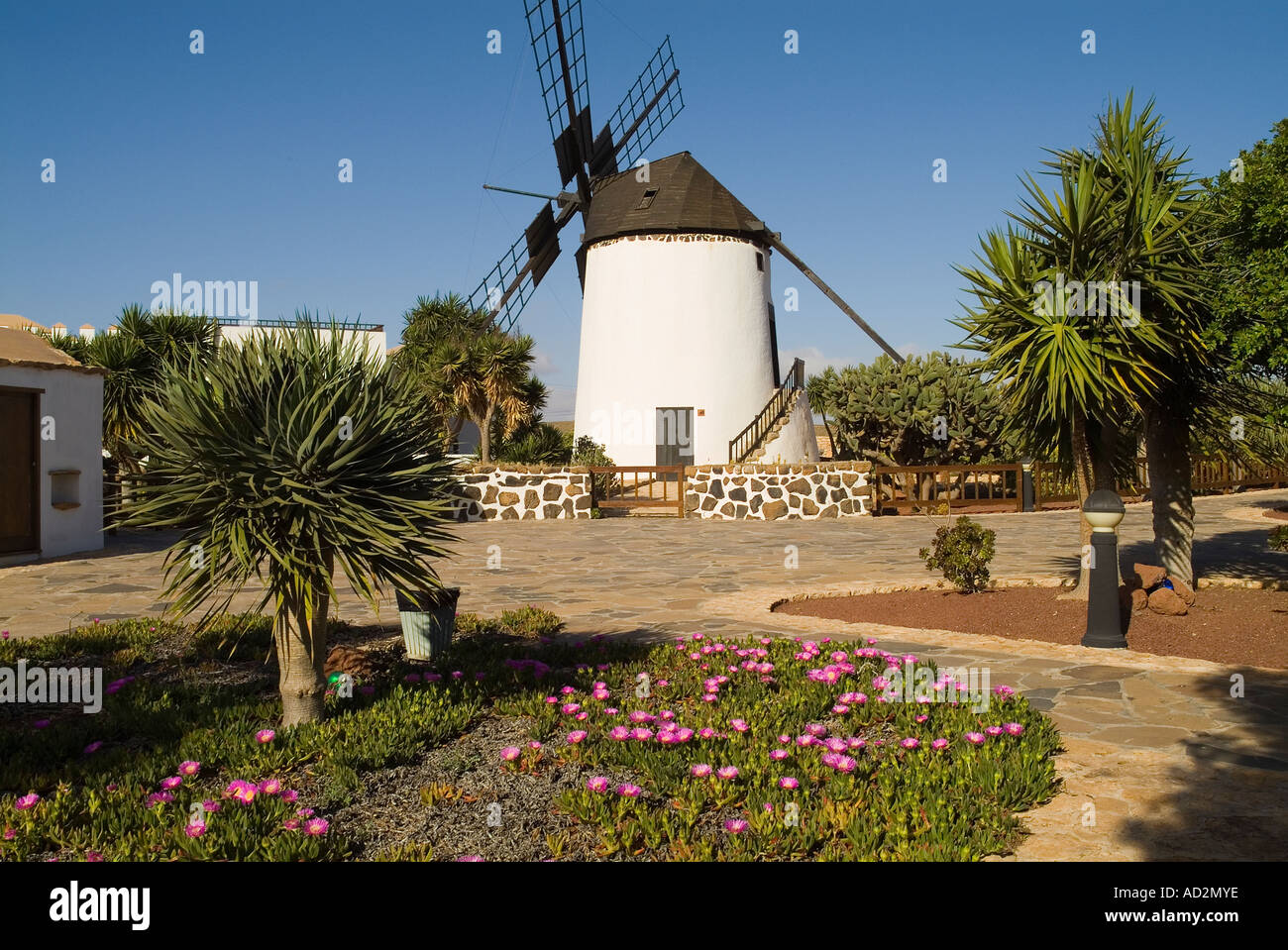 dh Centro de Artesania Molino ANTIGUA FUERTEVENTURA Traditional Fuerteventuran rural windmill in village museum Stock Photo