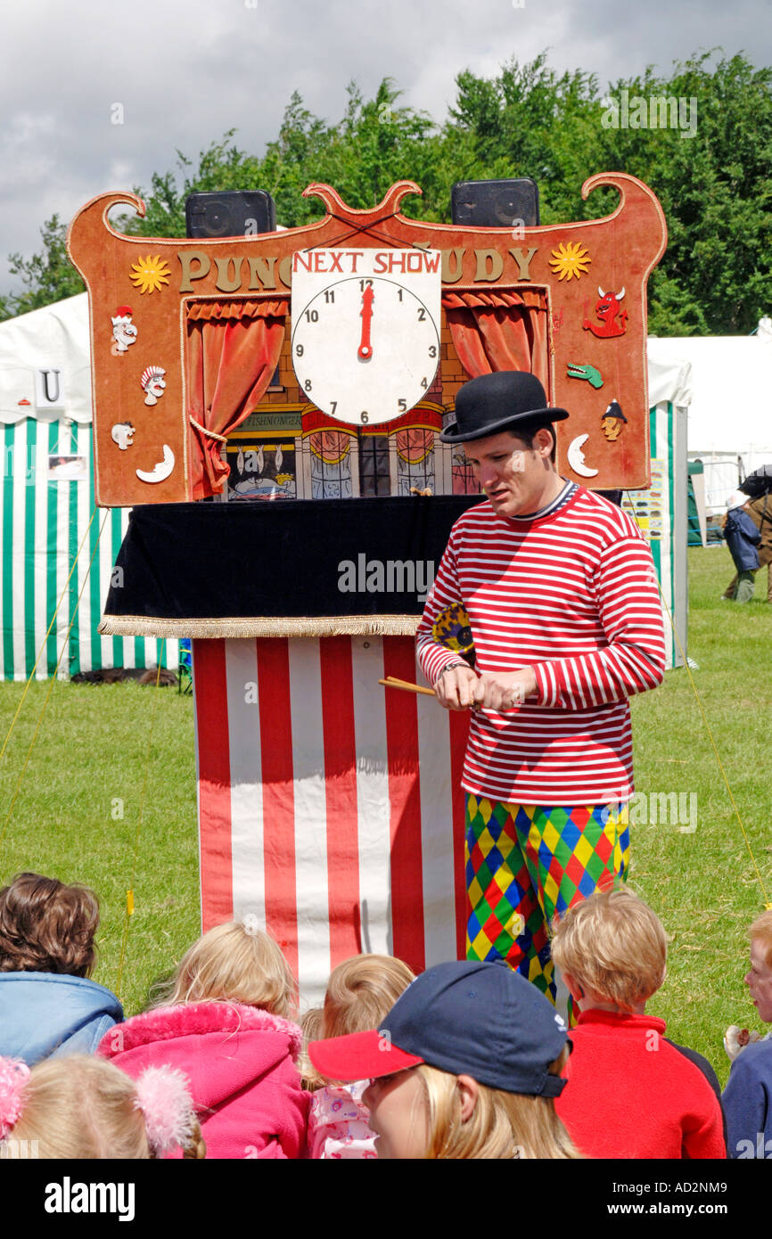 Traditional Punch and Judy show in a Park Stock Photo