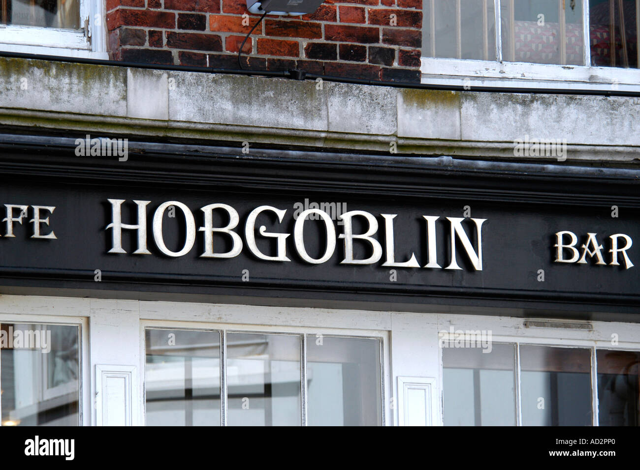 The Hobgoblin Bar sign Stock Photo