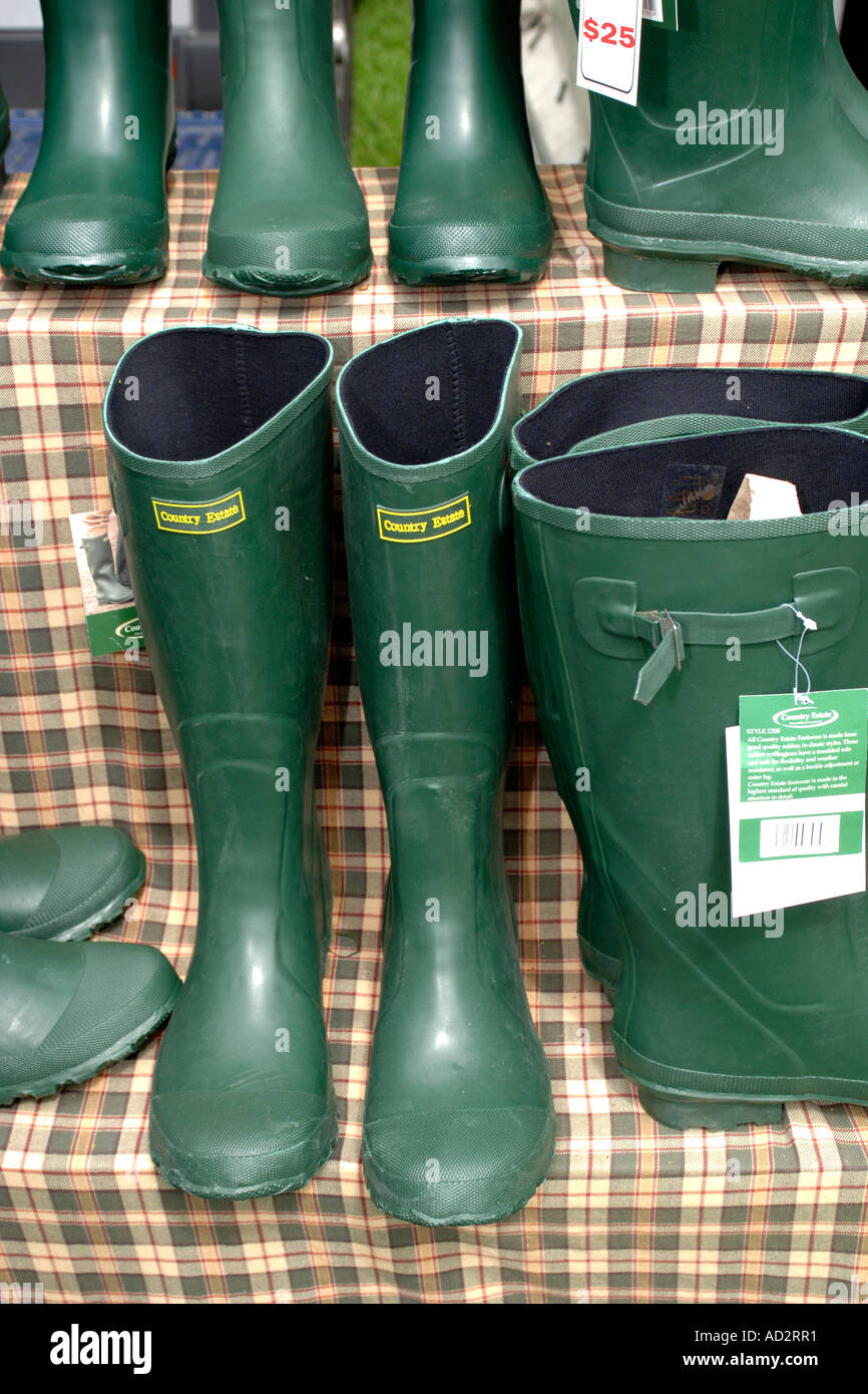 Green wellington boots Stock Photo - Alamy