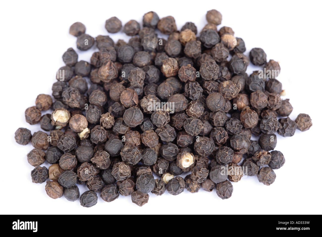 Black peppercorns Stock Photo