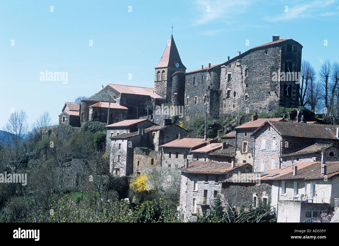 St-Privat d'Allier, one of the pretty villages above the Allier gorges in France's Auvergne region Stock Photo