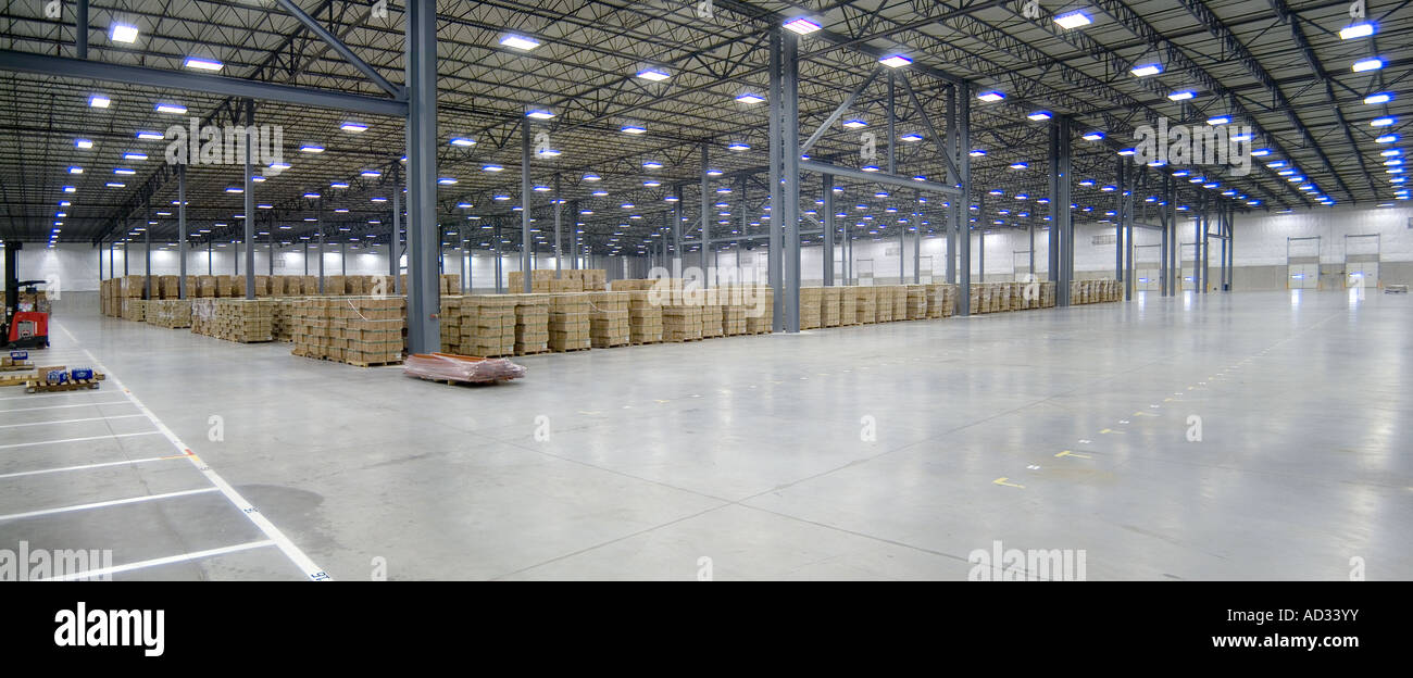 Large Warehouse With Boxes, Philadelphia Pennsylvania USA Stock Photo
