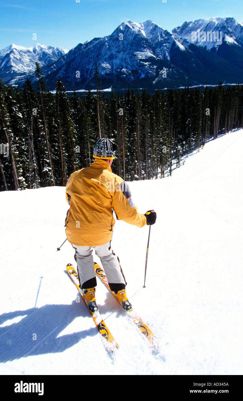 skiing Nakiska Resort North america Stock Photo