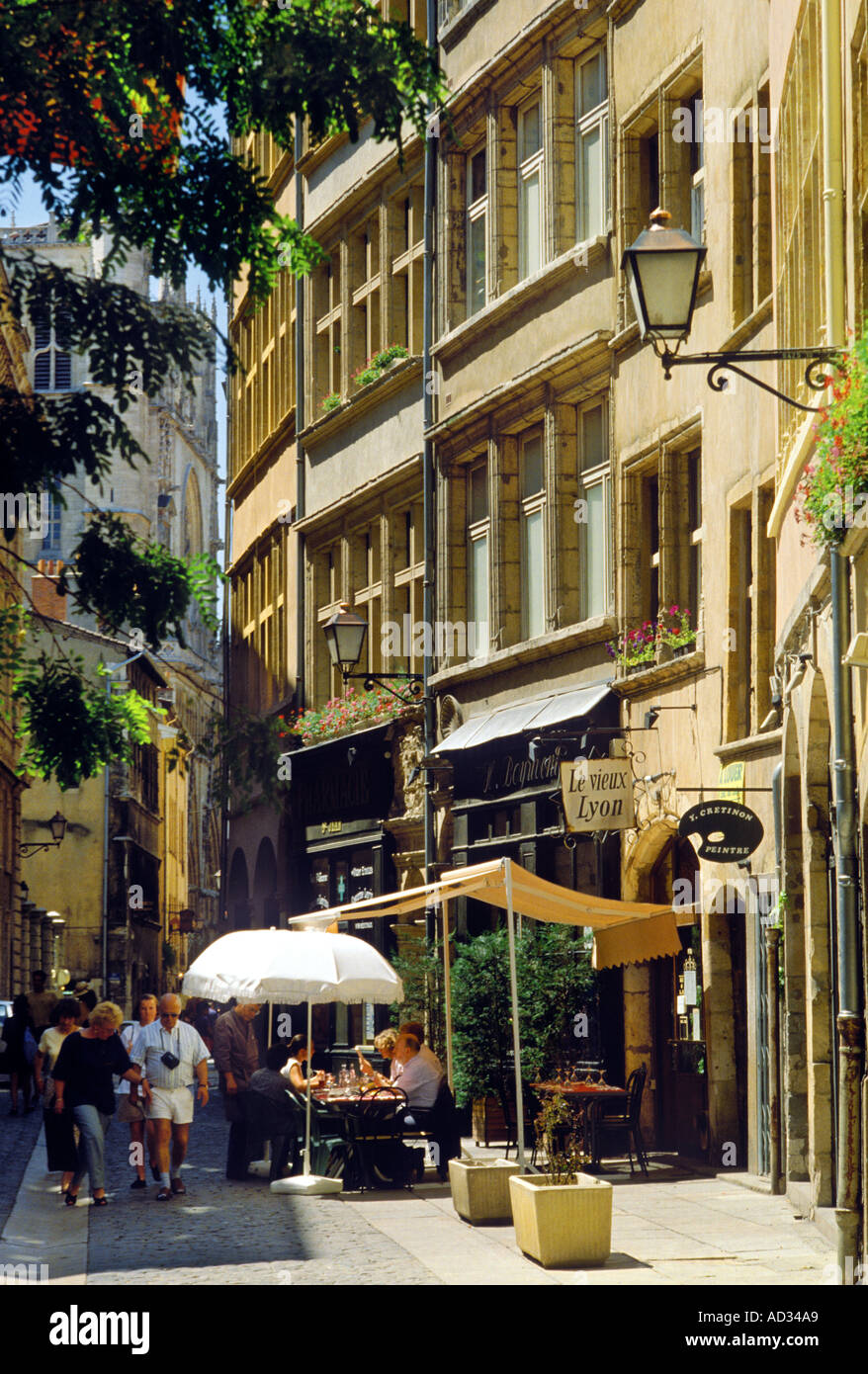 THE RUE ST JEAN IN THE OLD LYON FRANCE Stock Photo