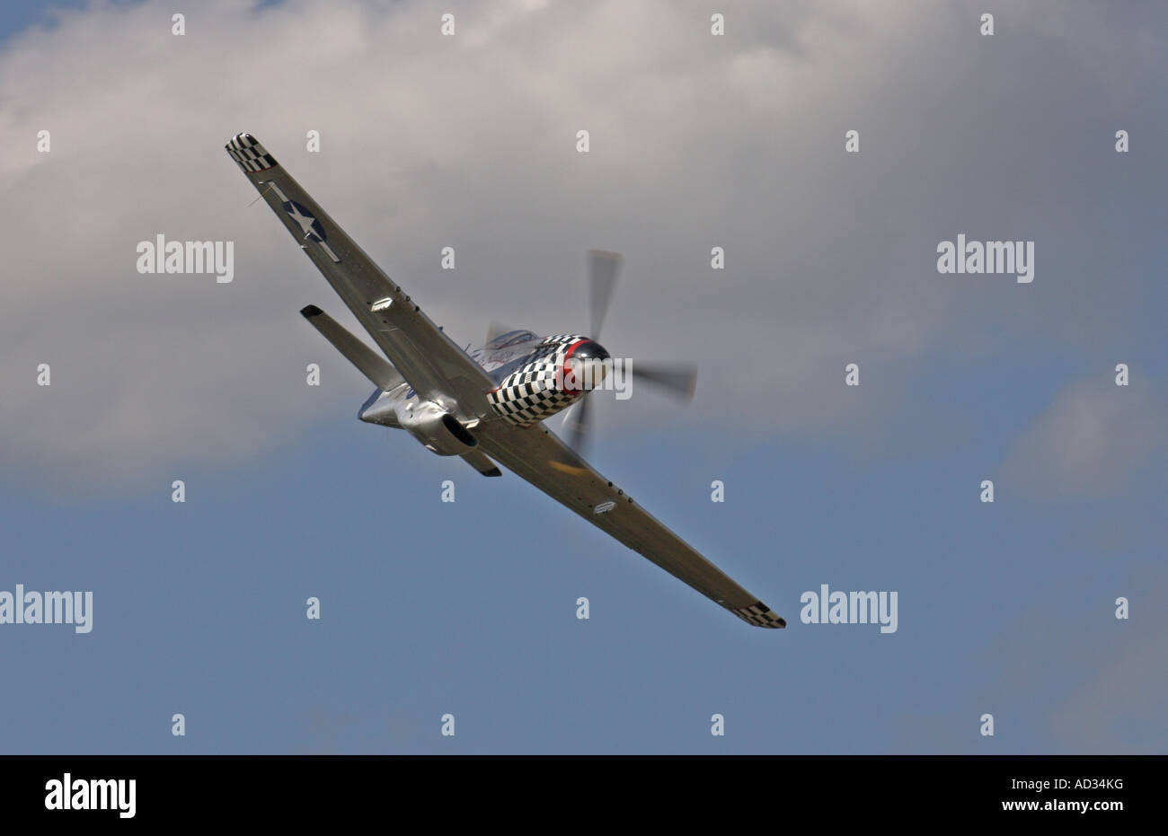 Commonwealth Aircraft Corp CA-18 Mk22 Mustang (North American) P-51D in flight at Breighton Airfield Stock Photo