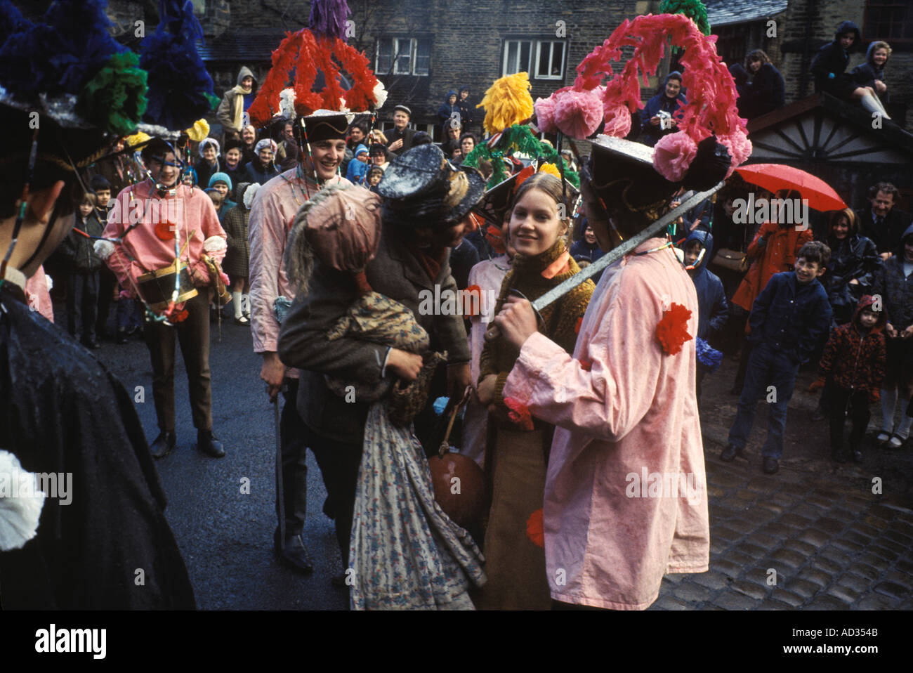 Midgley Pace Egging play Midgley Yorkshire annual Easter tradition 1970s UK Performed by local school children who keep the custom alive HOMER SYKES Stock Photo