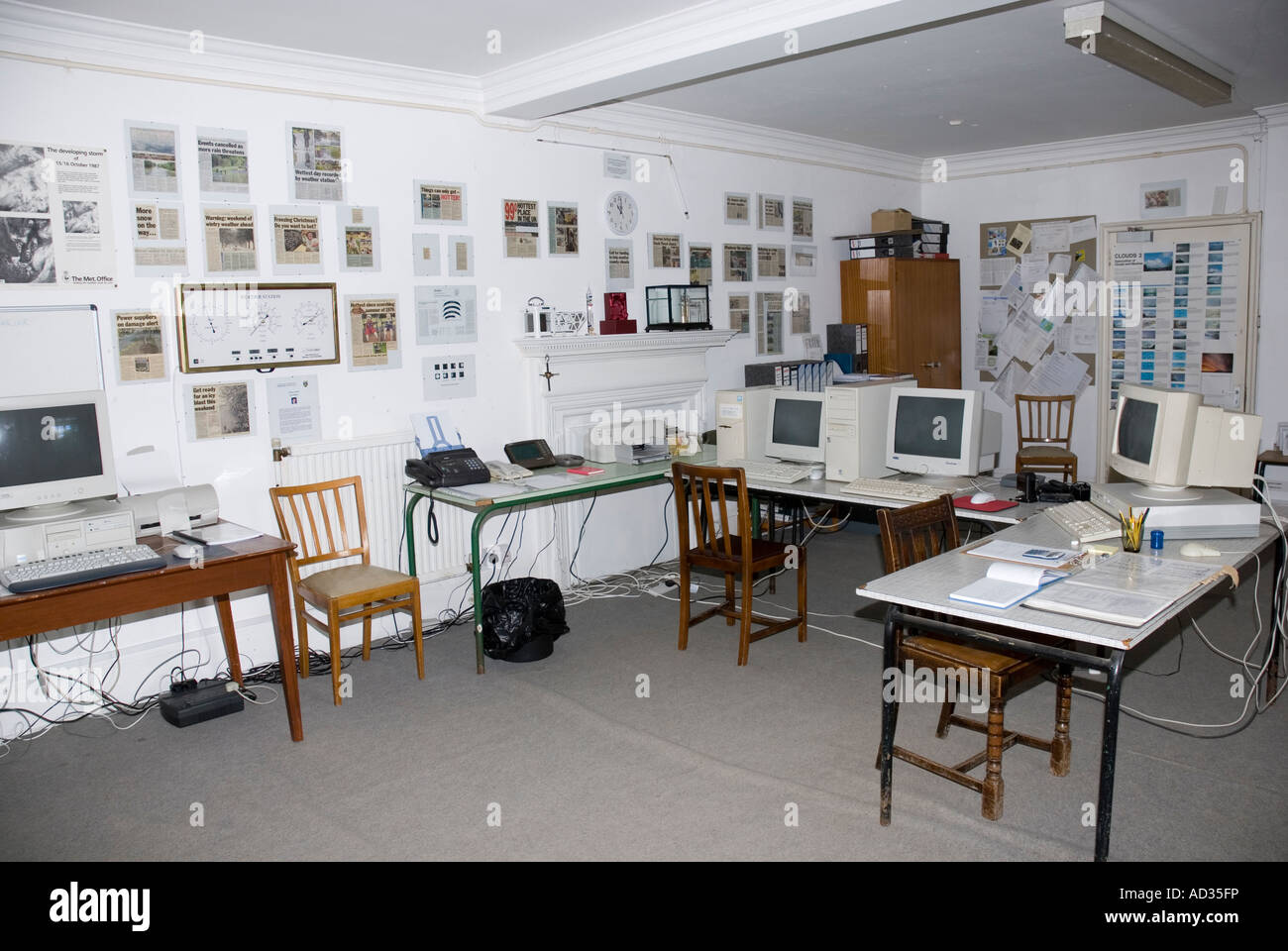 Weather station control room at Northamptonshire Grammar School Stock Photo