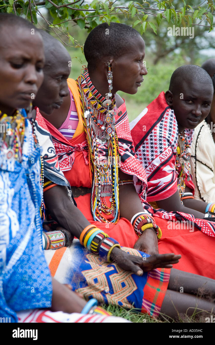 Women at first graduation of Koiyaki  Guiding School, Masai Mara, Kenya Stock Photo