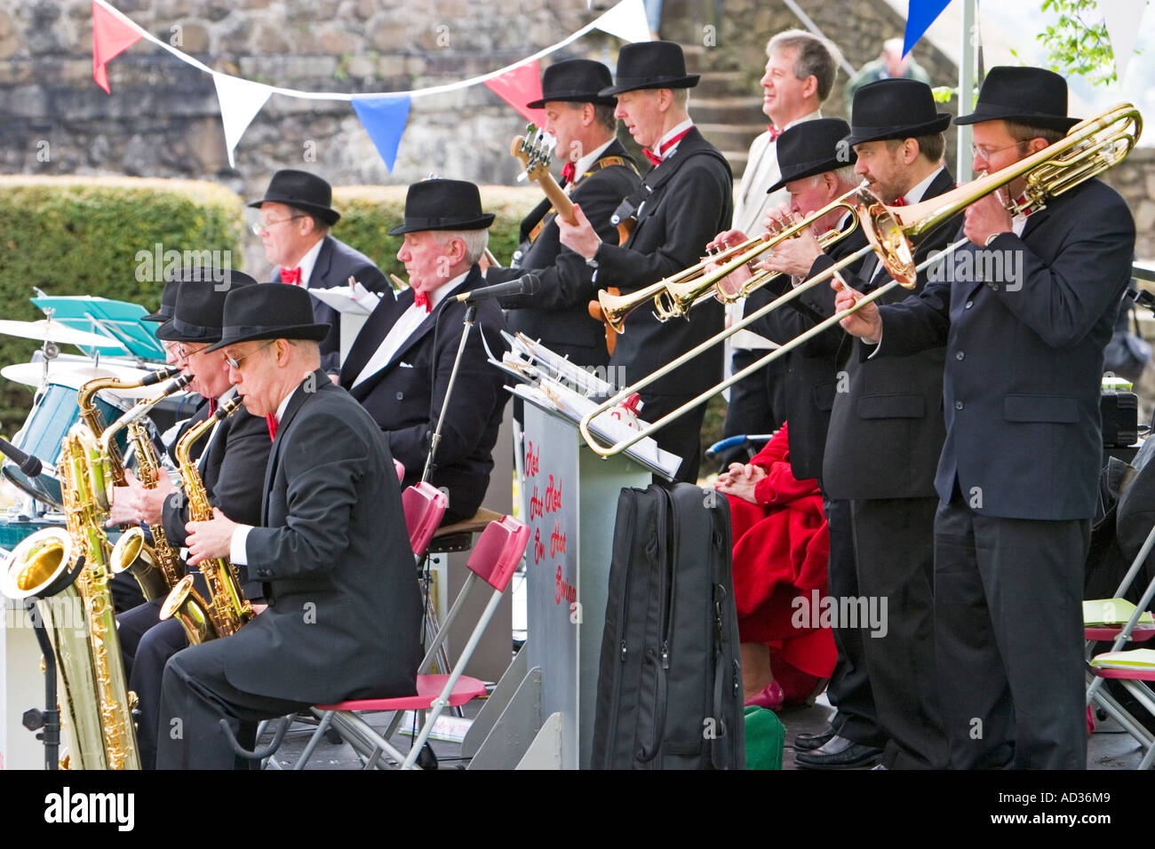 1940's Red Hot Swing big jazz band at reenactment weekend Stock Photo