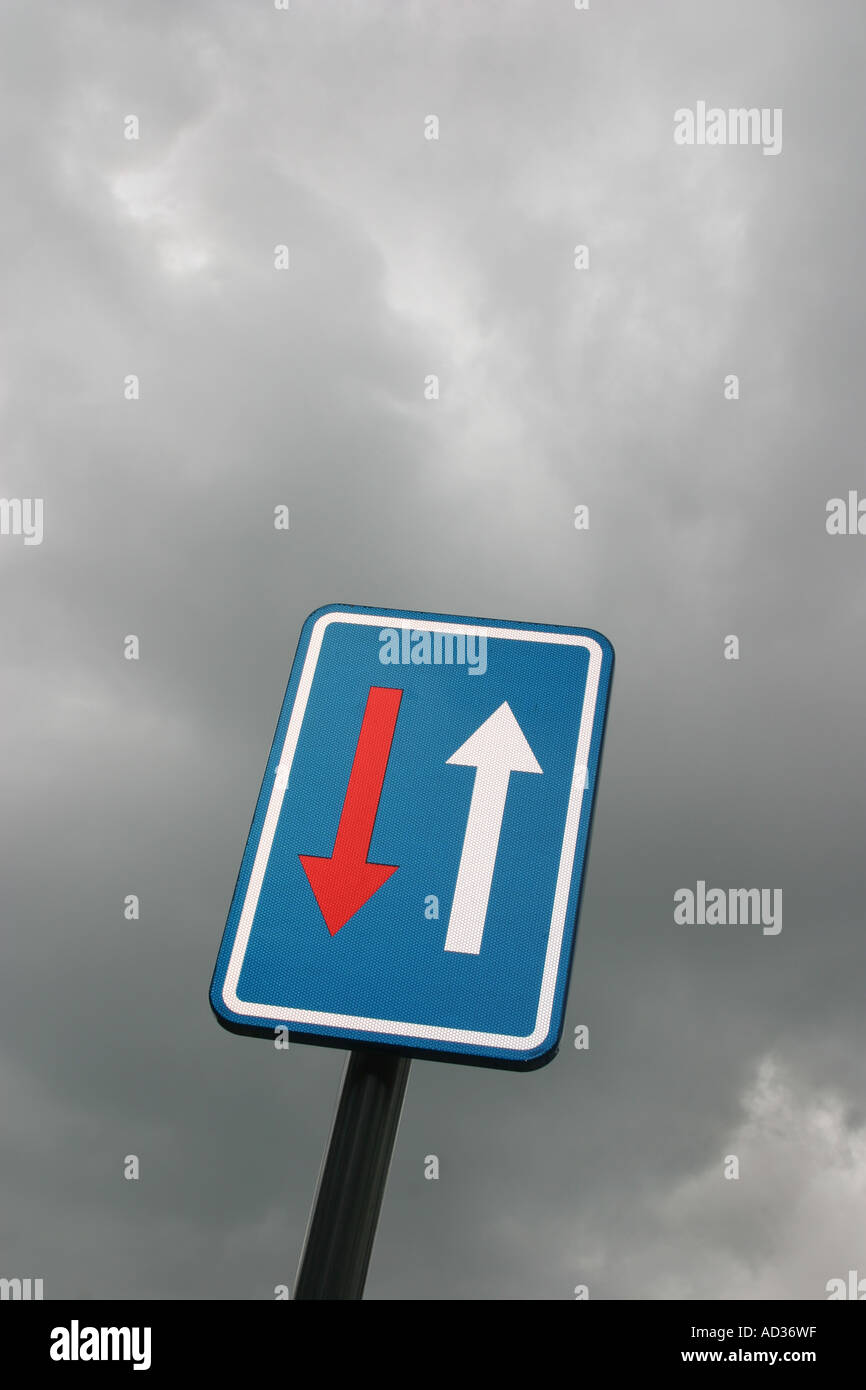 Directional Road sign Stock Photo