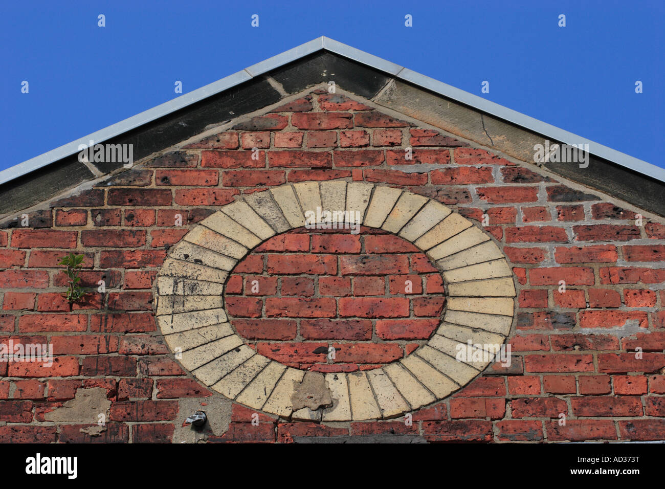 Brickwork architeral detail on the renovated Tramway arts venue, Glasgow. Stock Photo