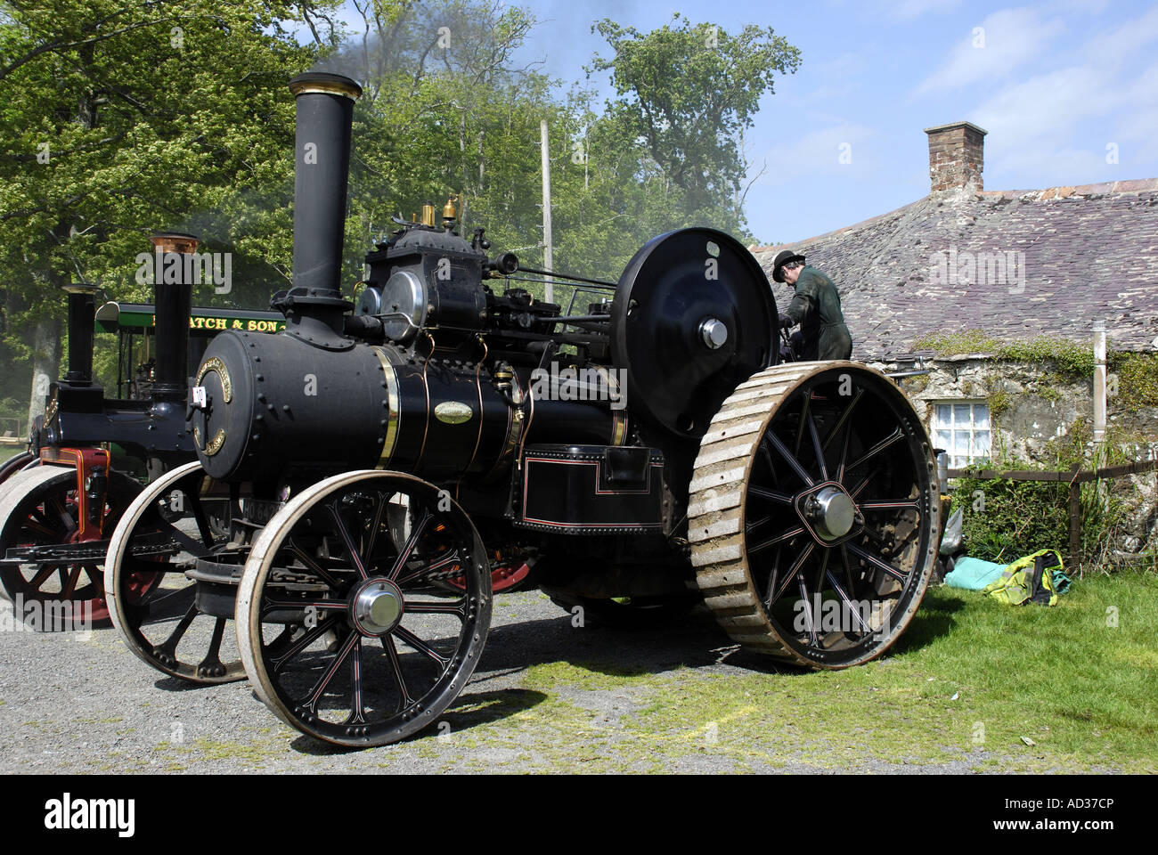 Traction Engines at Anglesey vintage rally henblas park bodorgan Stock Photo