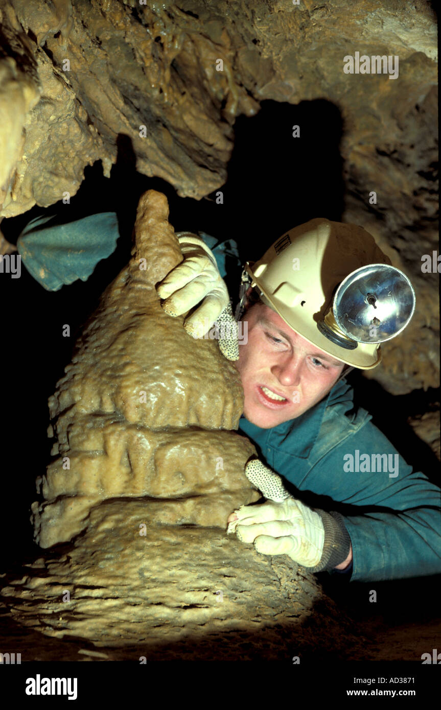 Vertical cave helmet exploration stalagmite pcd3001 hi-res stock