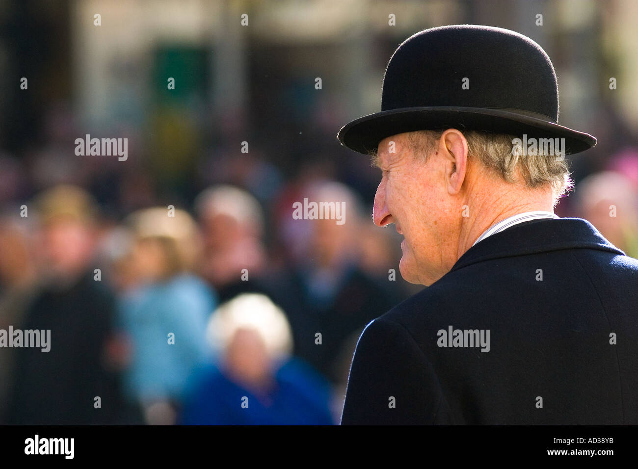 Solider looking on at the cenotaph in cheltenham Stock Photo
