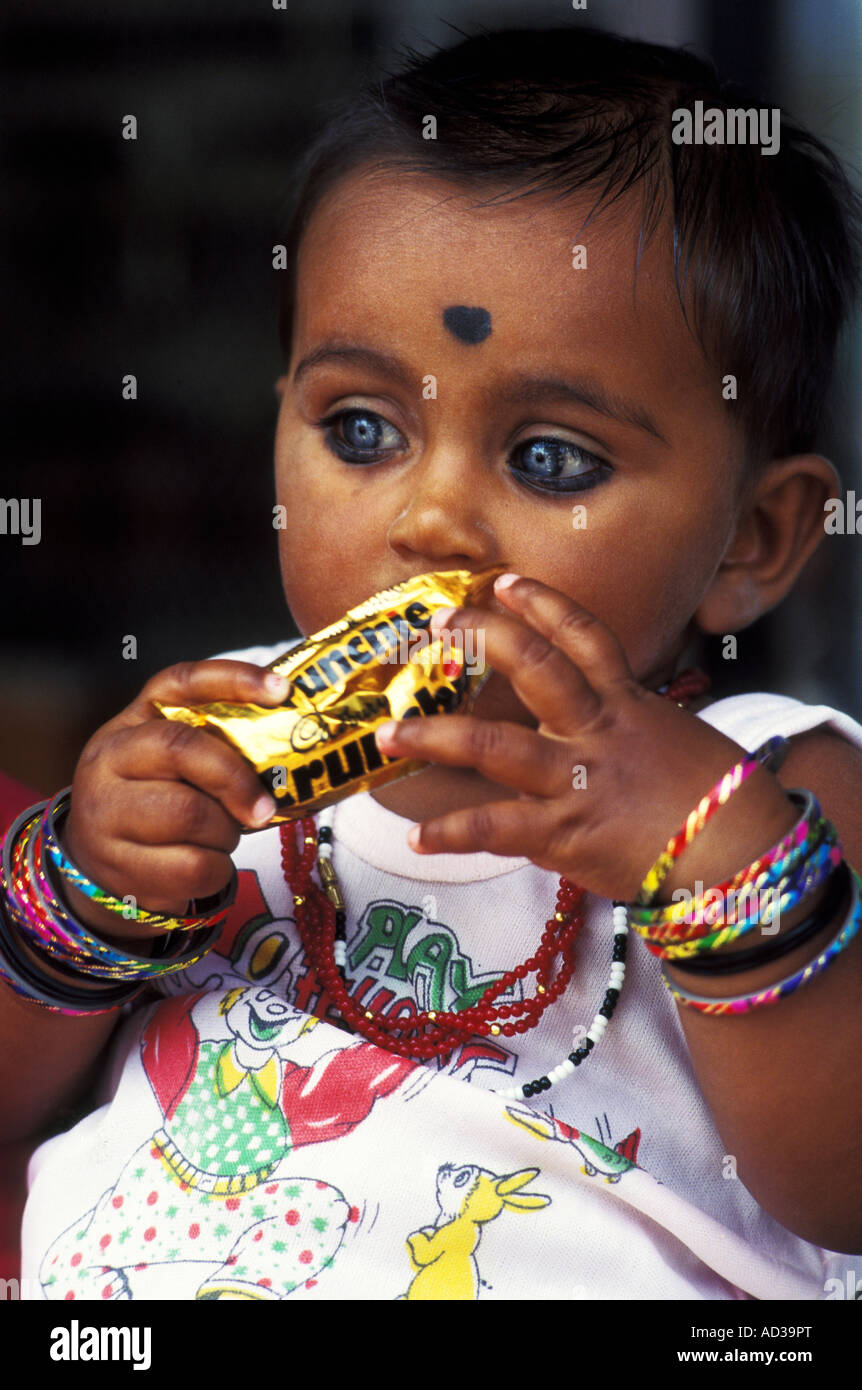 indian toddler in labasa, fiji Stock Photo