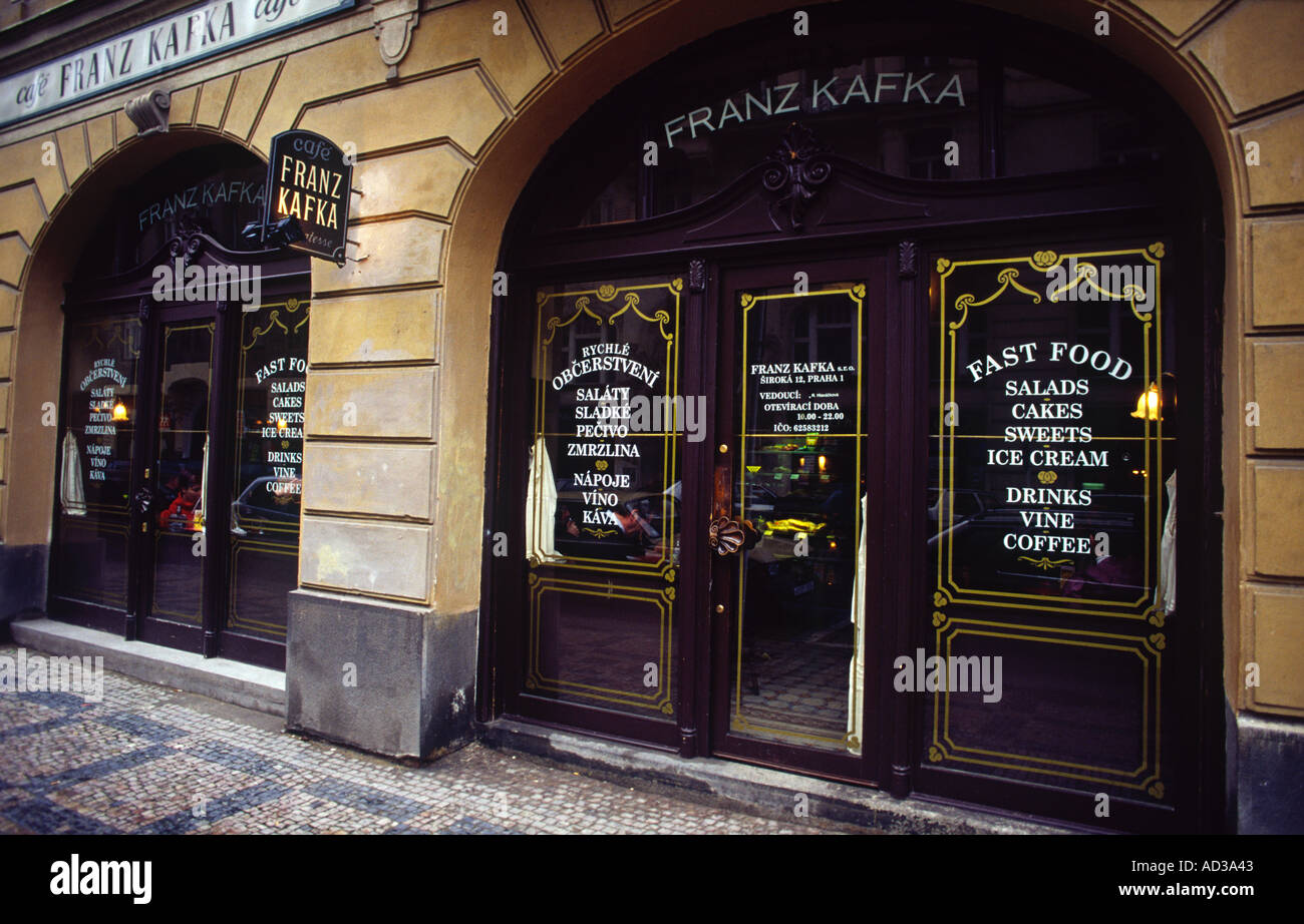 Franz Kafka Cafe Prague Czech Republic Stock Photo