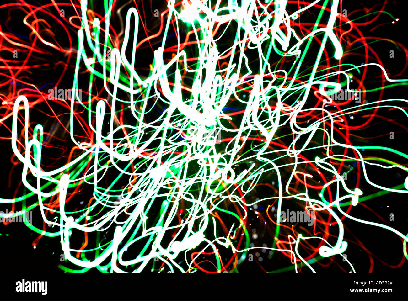 Firework trails - long exposure. Stock Photo