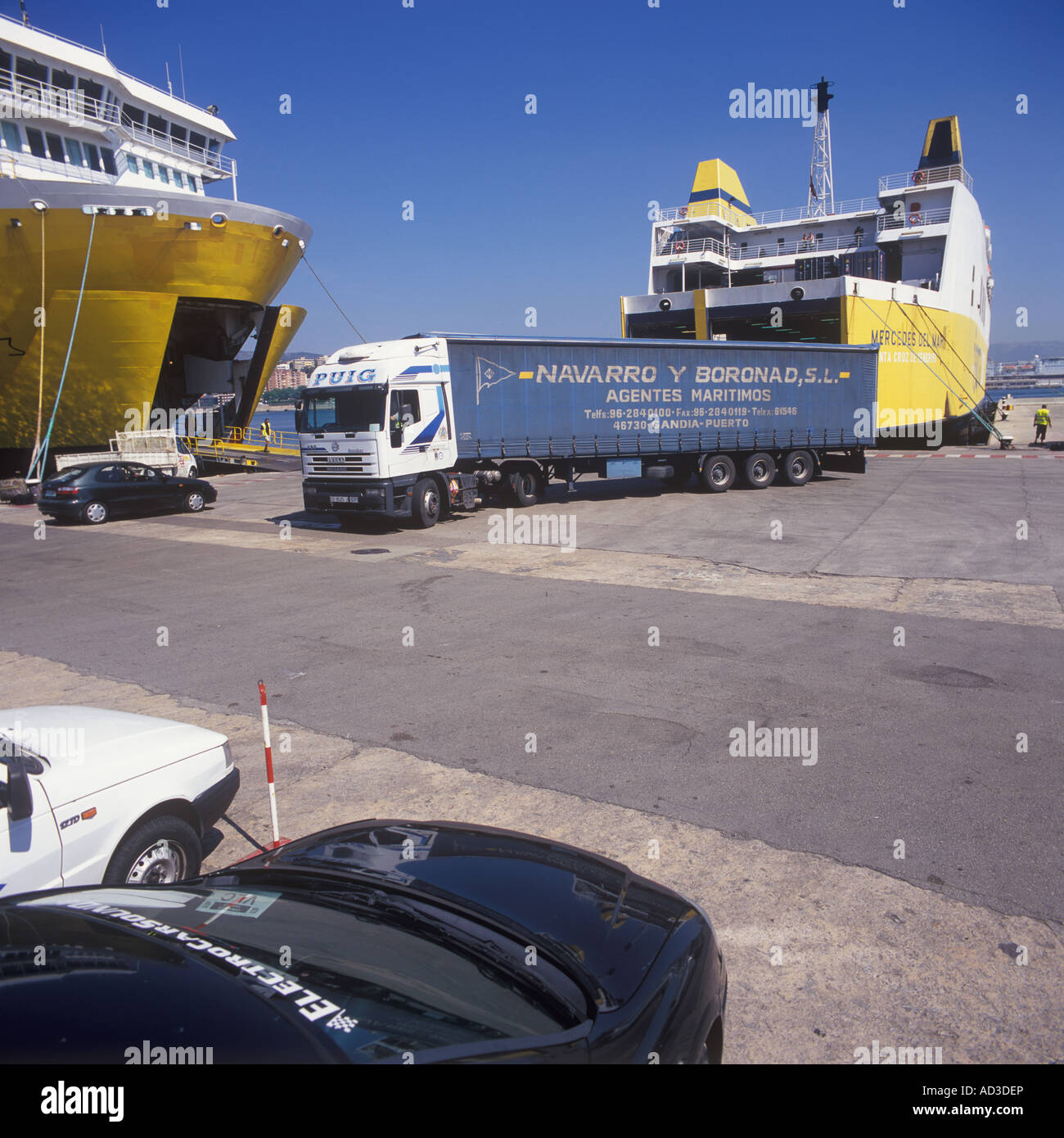 Cargo and Ferry operations in the Port of Palma de Mallorca Stock Photo ...